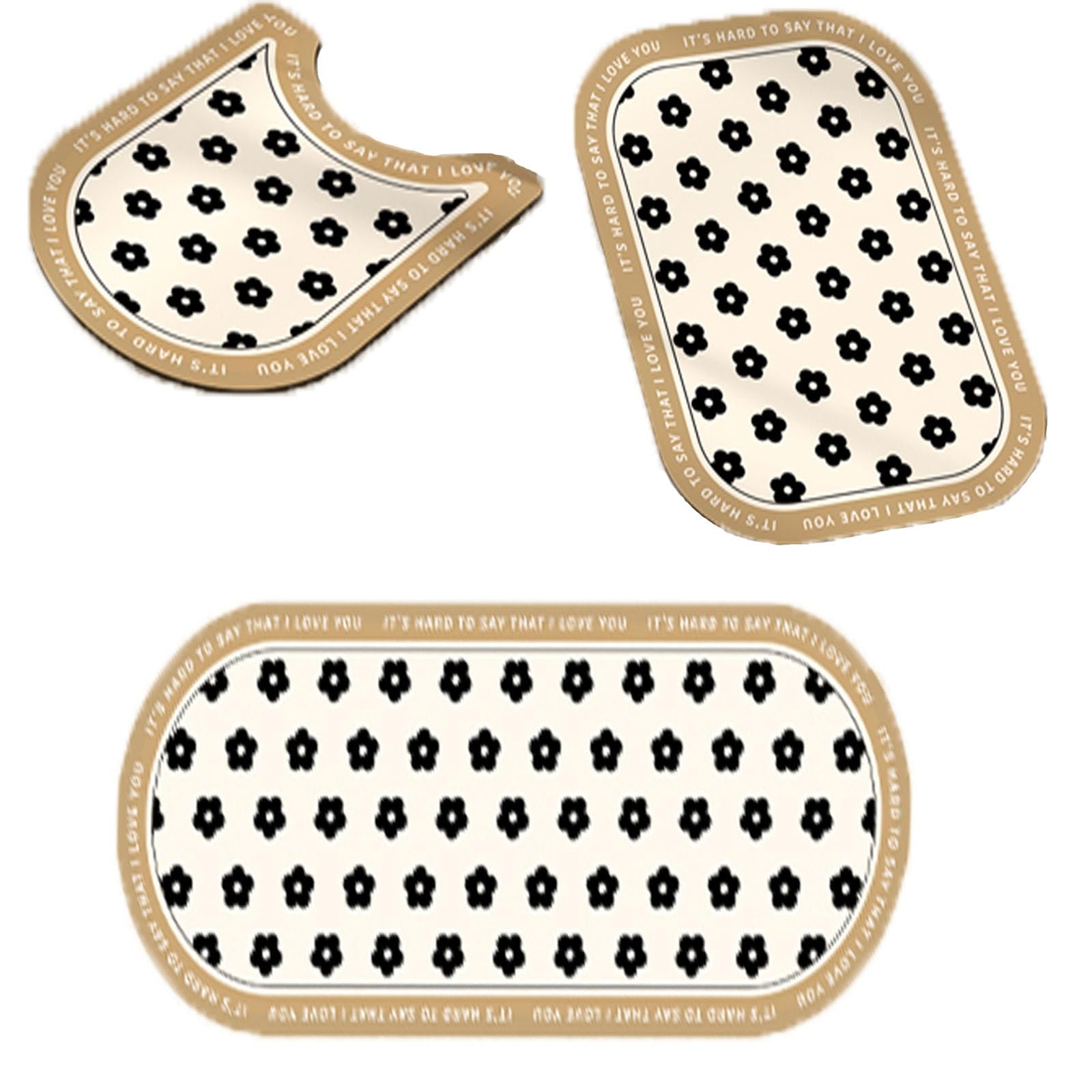 Badteppich Set Badezimmer Set Badezimmerteppich Bad Teppiche Set Badezimmerteppich Set 3 Teilig Badvorleger Set 3 Teilig Badezimmer Garnitur Badmatten Teppich Bad Teppich Badezimmer Badgarnitur (Colo