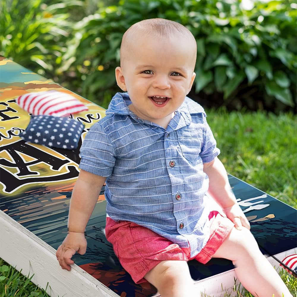 Cornhole Board Wraps and Decals for Boards Set of 2 Skins Professional Vinyl Covers Sticker Life is Better at the Lake Fishing Themed Design Cornhole Wrap Sticker Cornhole Skin Cornhole Wrap for Board