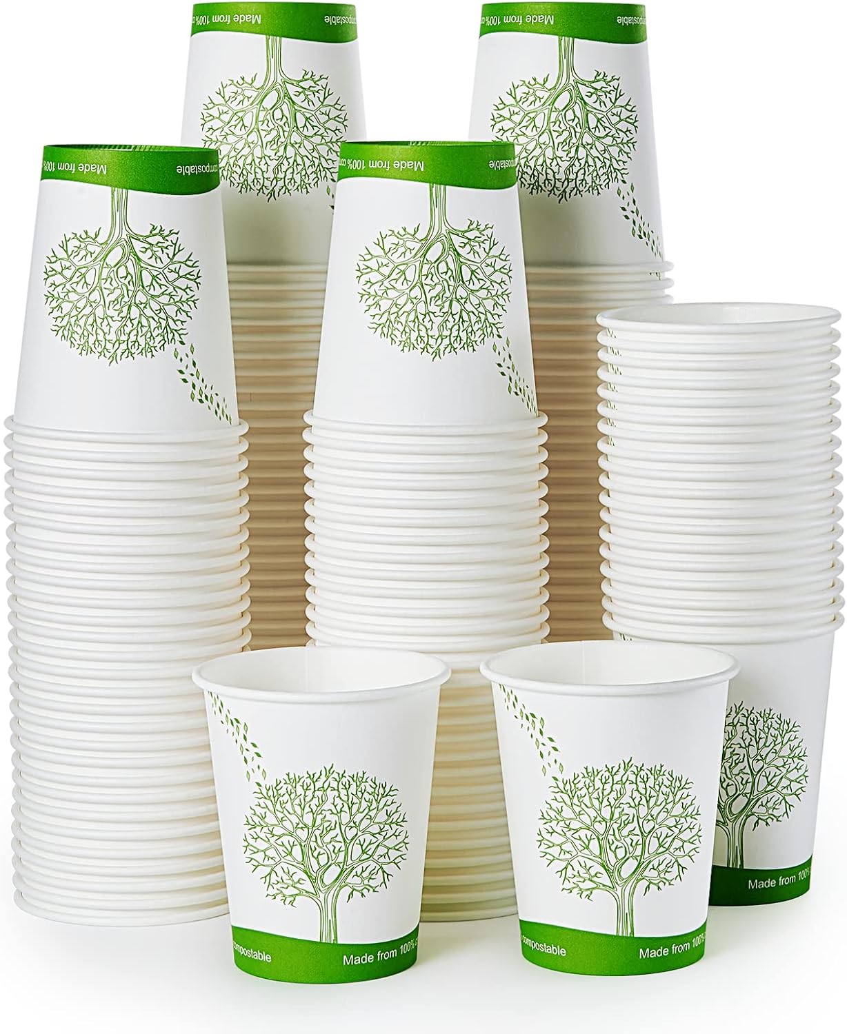 ECOLipak 300 Count Compostable Paper Cups, 8 oz