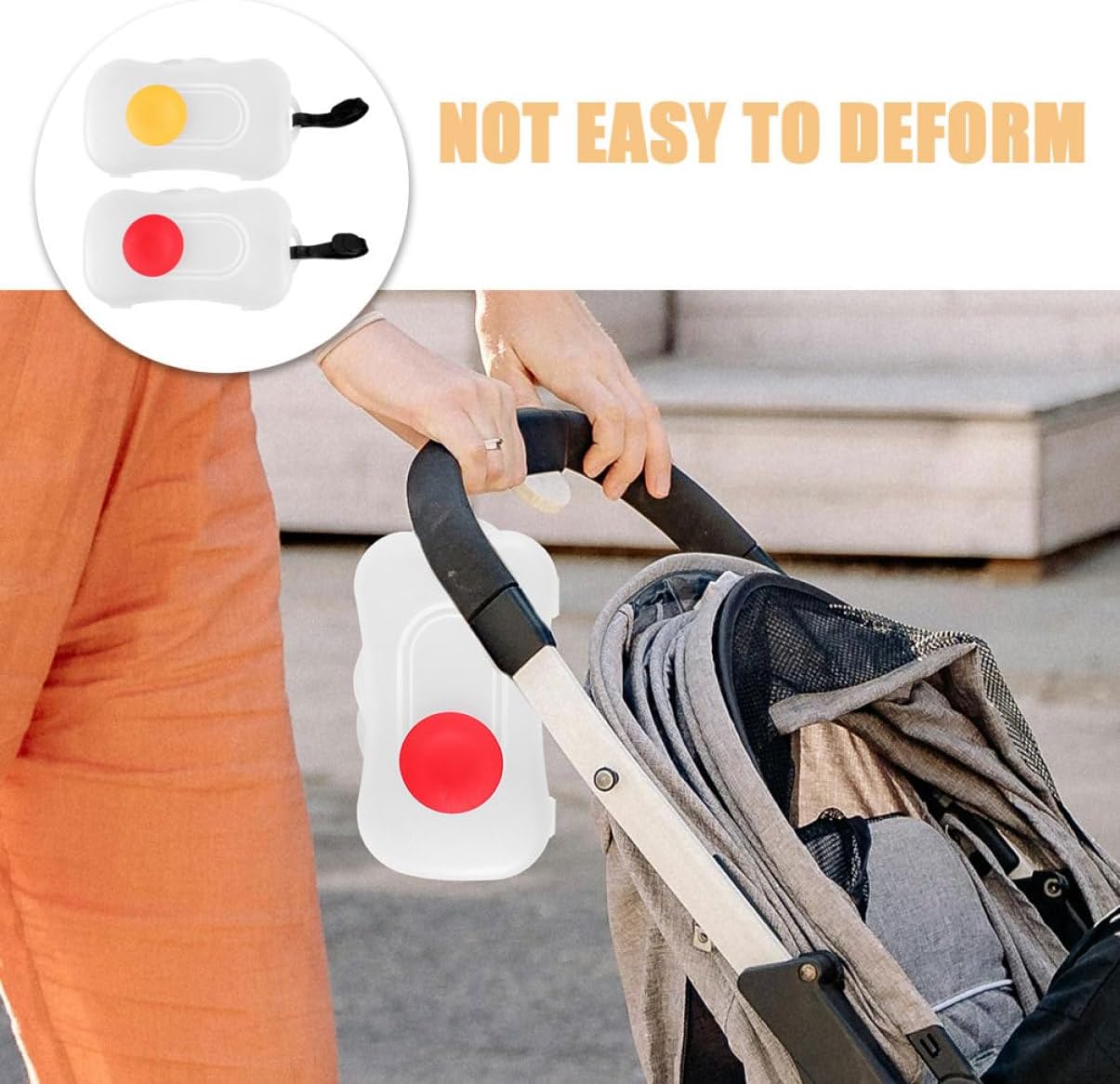 Ciieeo 2pcs Portable Wipes Dispenser Case Refillable Holder for Travel Stroller and Diaper Bag Accessory Easy Open Design with Hanging and Silicone Bands