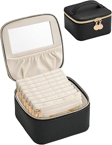 Lolalet Travel Jewelry Organizer for Women, Jewelry Case with Mirror