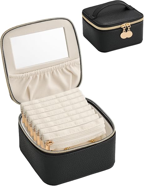Lolalet Travel Jewelry Organizer for Women, Jewelry Case with Mirror
