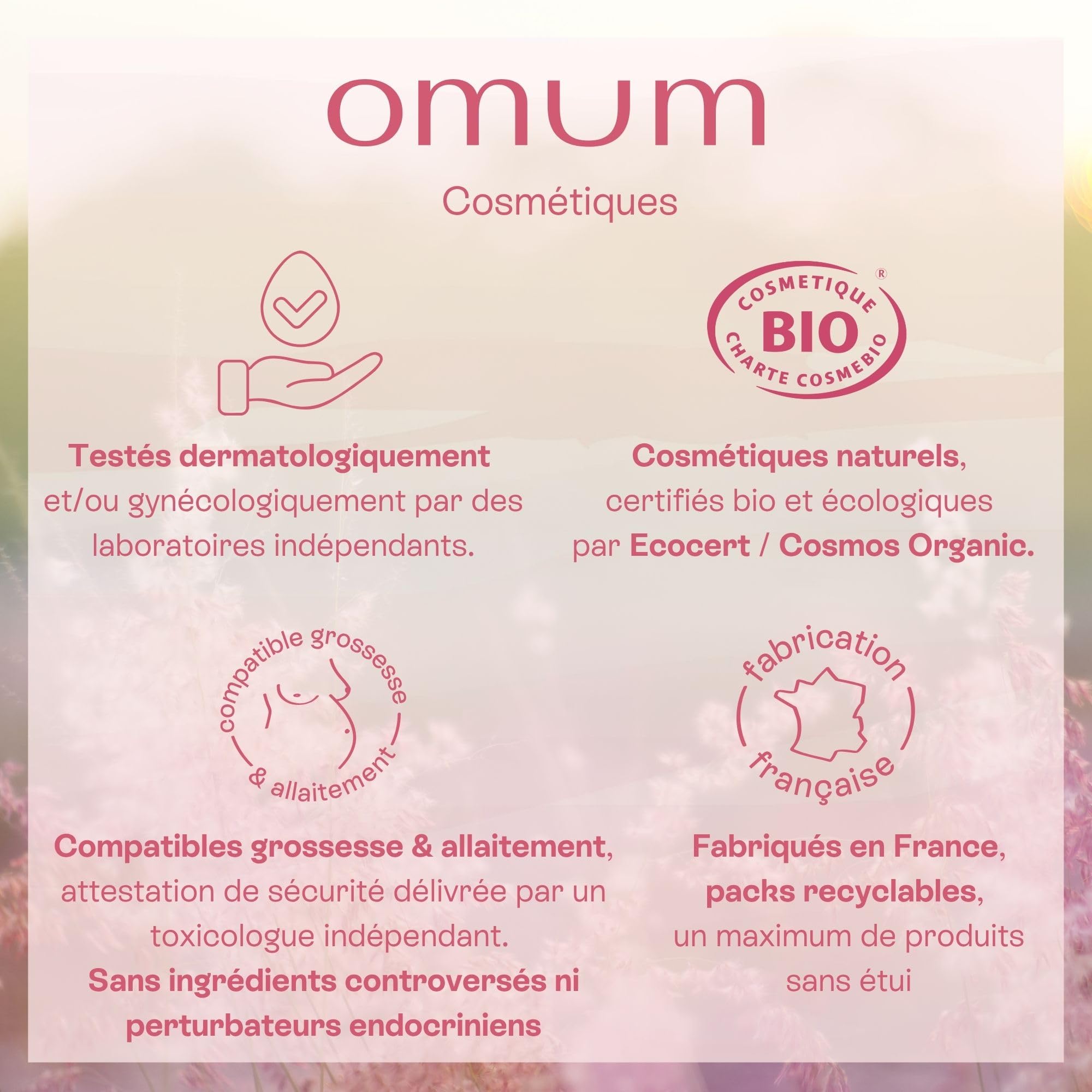 OMUM - La Surdouée Huile - Huile vergetures 100% naturelle - Peau nourrie, souple et élastique - Toucher sec - Compatible grossesse dès le 1er mois - Vegan - 100 ml