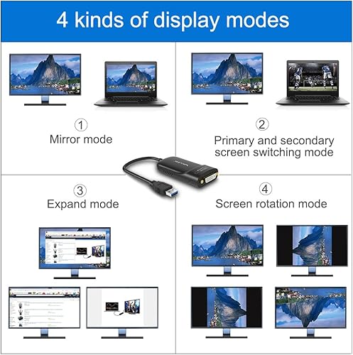 Miniatura 4 de Wavlink Adaptador universal de gráficos de video USB 30 a HDMIDVIVGA con puerto de audio soporta hasta 6 pantallas de monitor adaptador de tarjeta