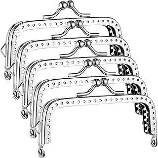 Coin Purse Clasp, 5 PCS 3.3 Inch Metal Kiss Clasp Purse Frame Vintage Purses Closure Frame for DIY Kiss Lock Coin Purses Bag Crafts Making, Silver