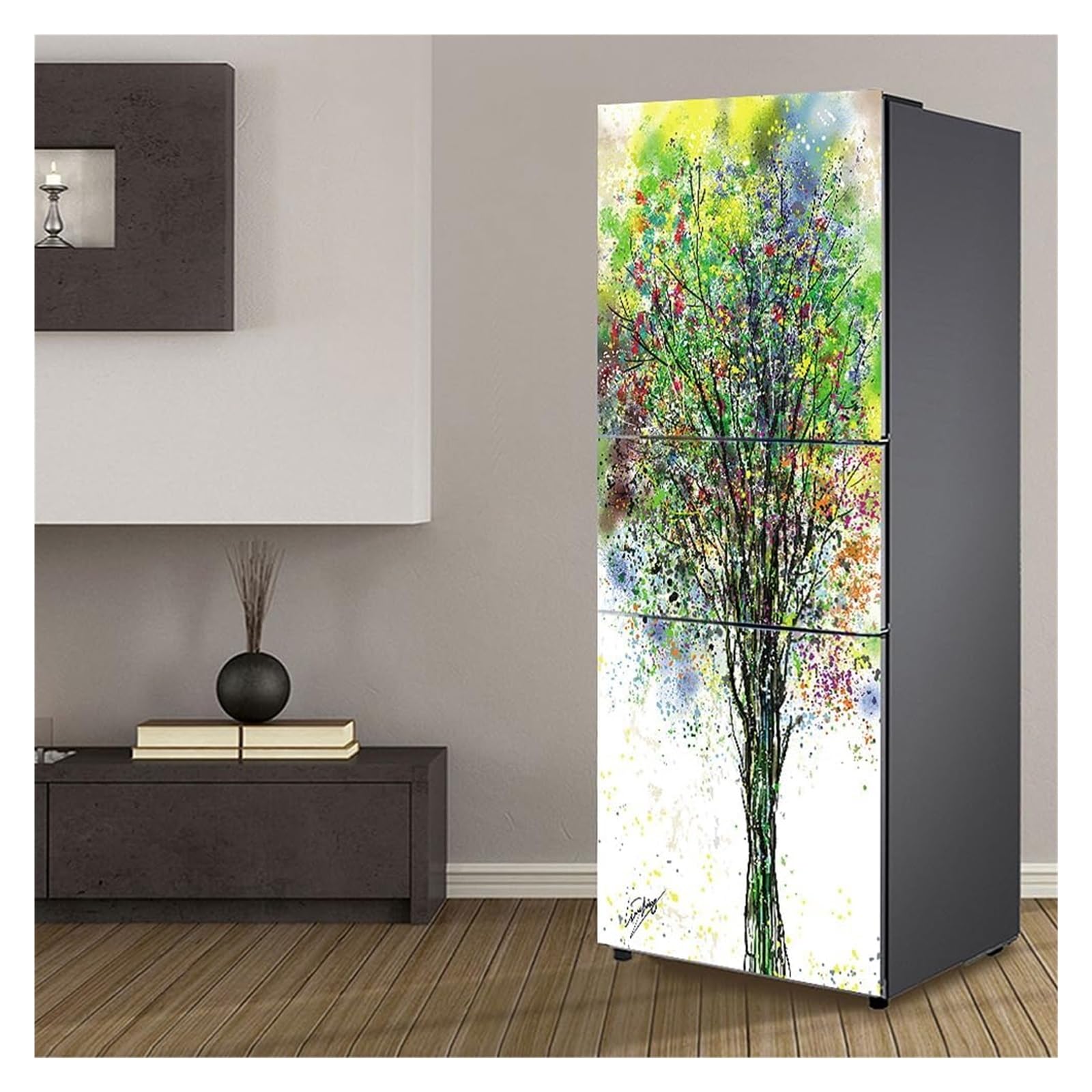 GDHKDDFL Minimalist, luxury-inspired fridge decals, Fridge Sticker Full Covering Door Covers Skins Wall Stickers for Kitchen Decal(M: 60x180 cm)