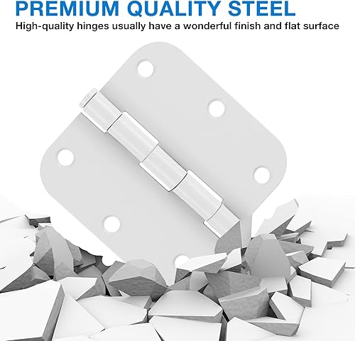 Vista 105 de Paquete de 6 bisagras redondeadas, radio de 5/8 de pulgada, herrajes para cabaña, bungalow, apartamento, casa rodante, rascacielos, habitación