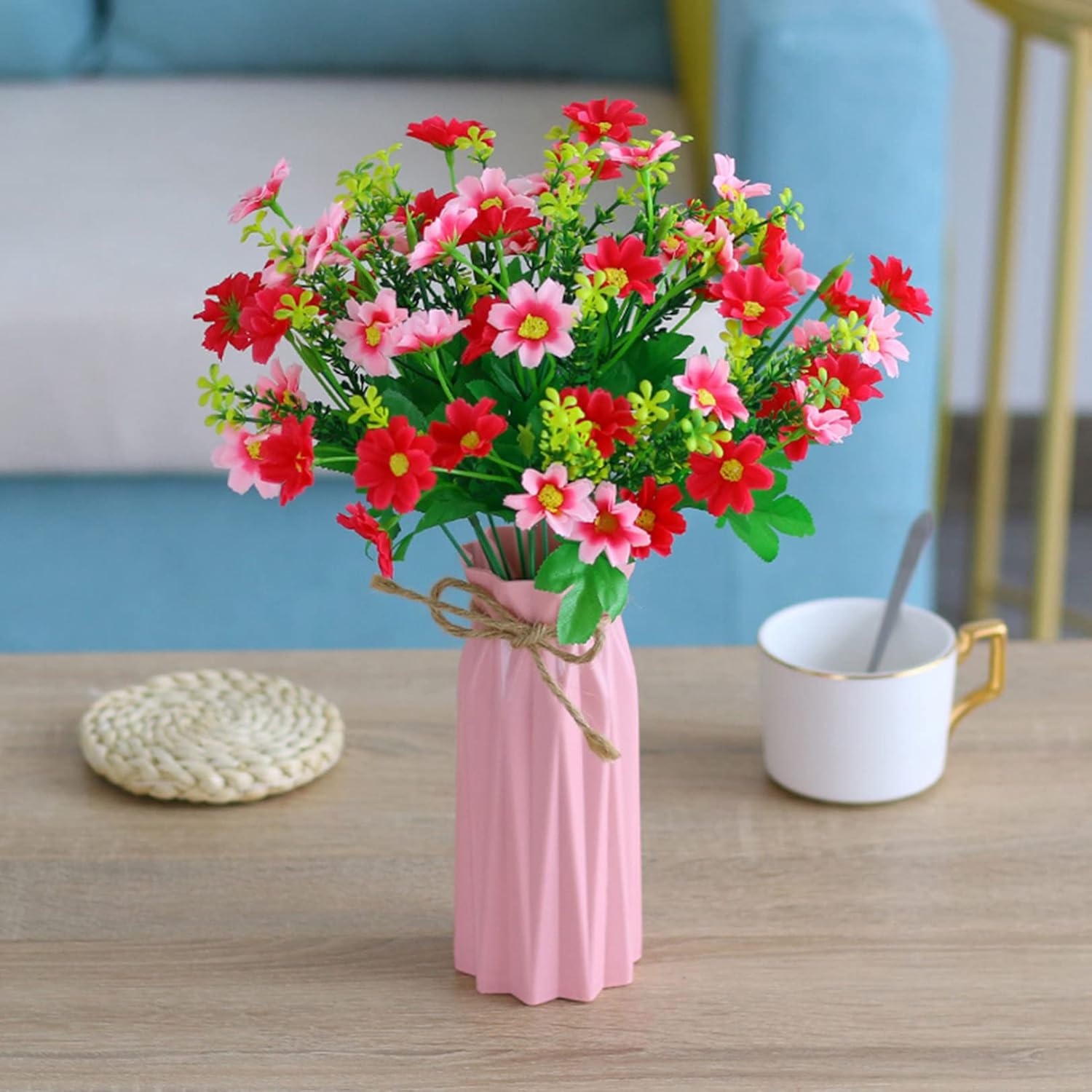 北欧 花瓶付き 造花 本物そっくり 枯れない 水やり不要 手作り アートフラワー 高さ約40cm インテリア 庭園 キッチン 美術館 プレゼント 置物 玄関飾り 母の日 撮影 日本限定モデル 誕生日 オフィス 喫茶店