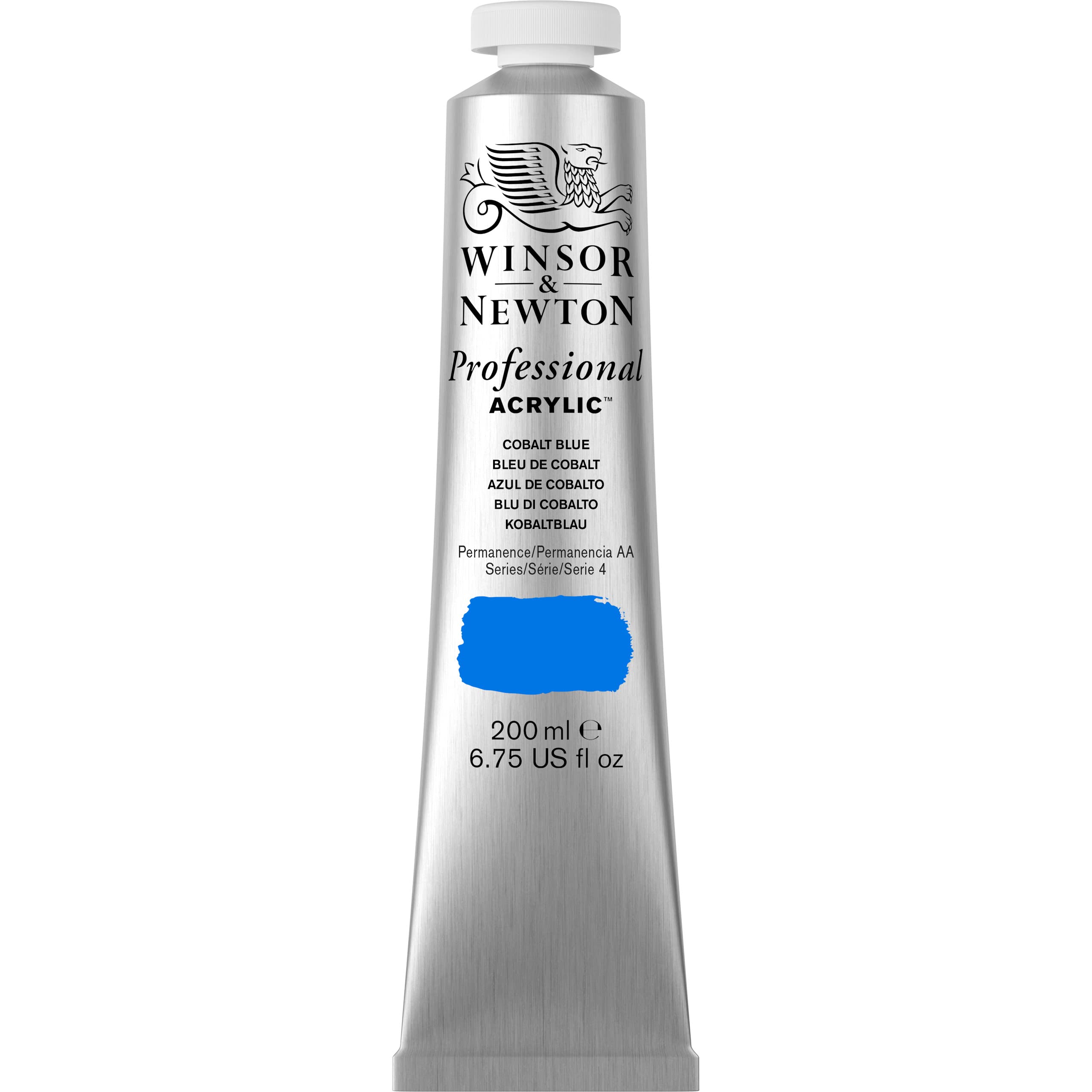 Winsor & Newton 8840452 Vernice acrilica professionale di qualità artistica, elevata brillantezza dei colori e opacità, qualità da archivio, tubetto da 200 ml - Blu di cobalto