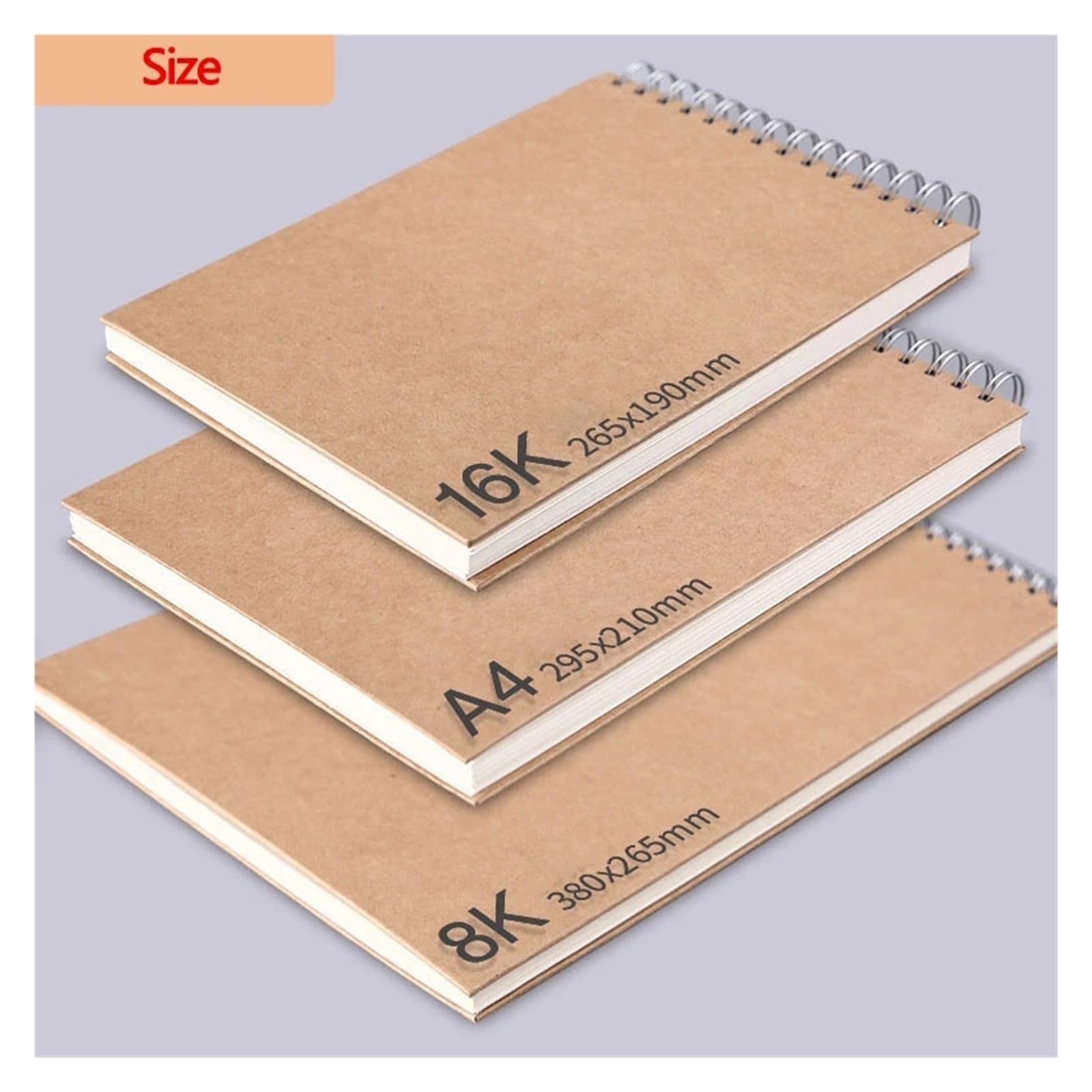 Notizbuch a4 Professionelles Skizzenbuch, blanko, Aquarell-Notizbuch, 160 Spirale, Tagebuch, Kunst, Schulbedarf, Bleistiftzeichnung, Notizblock, Schreibwaren(A4-Top)