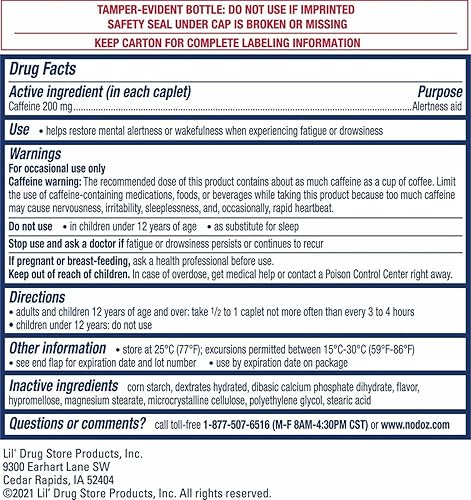 Miniatura 7 de NoDoz Píldoras de cafeína de 200 mg de fuerza máxima, 60 cápsulas en total