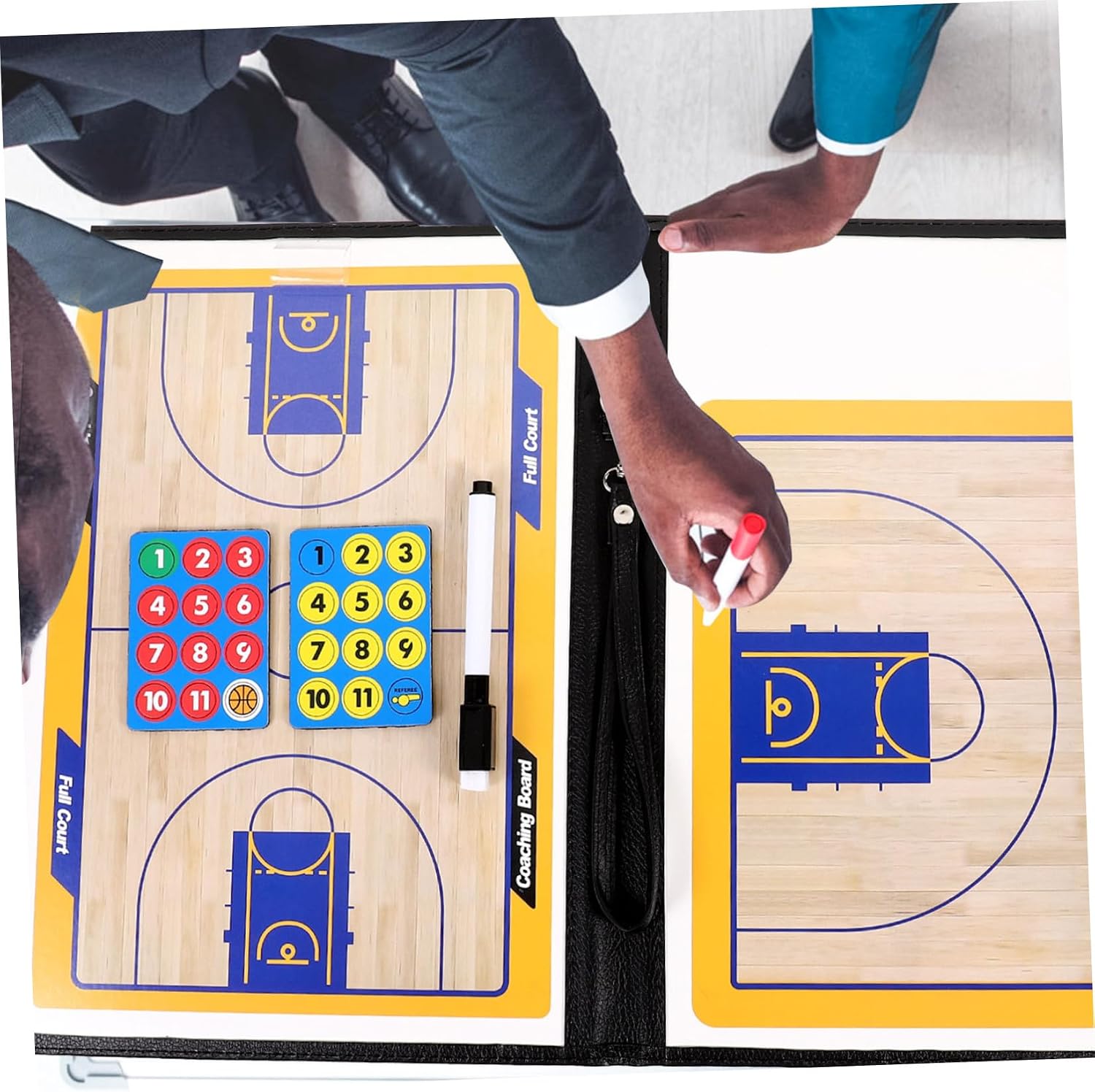 ULTECHNOVO Basketball Coaching Board Tactical Dry Erase Sports Ball Game Practice Writing Board for Coaches with Marker Pen for Game Planning and Strategy Analysis
