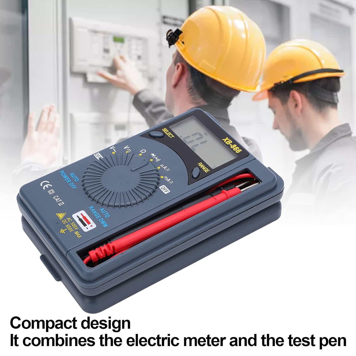 XB866 Pocket Multimeter, Voltmeter Compact Ammeter Digital Display Multi‑Purpose Portable Large‑Range High‑Accuracy Voltmeter