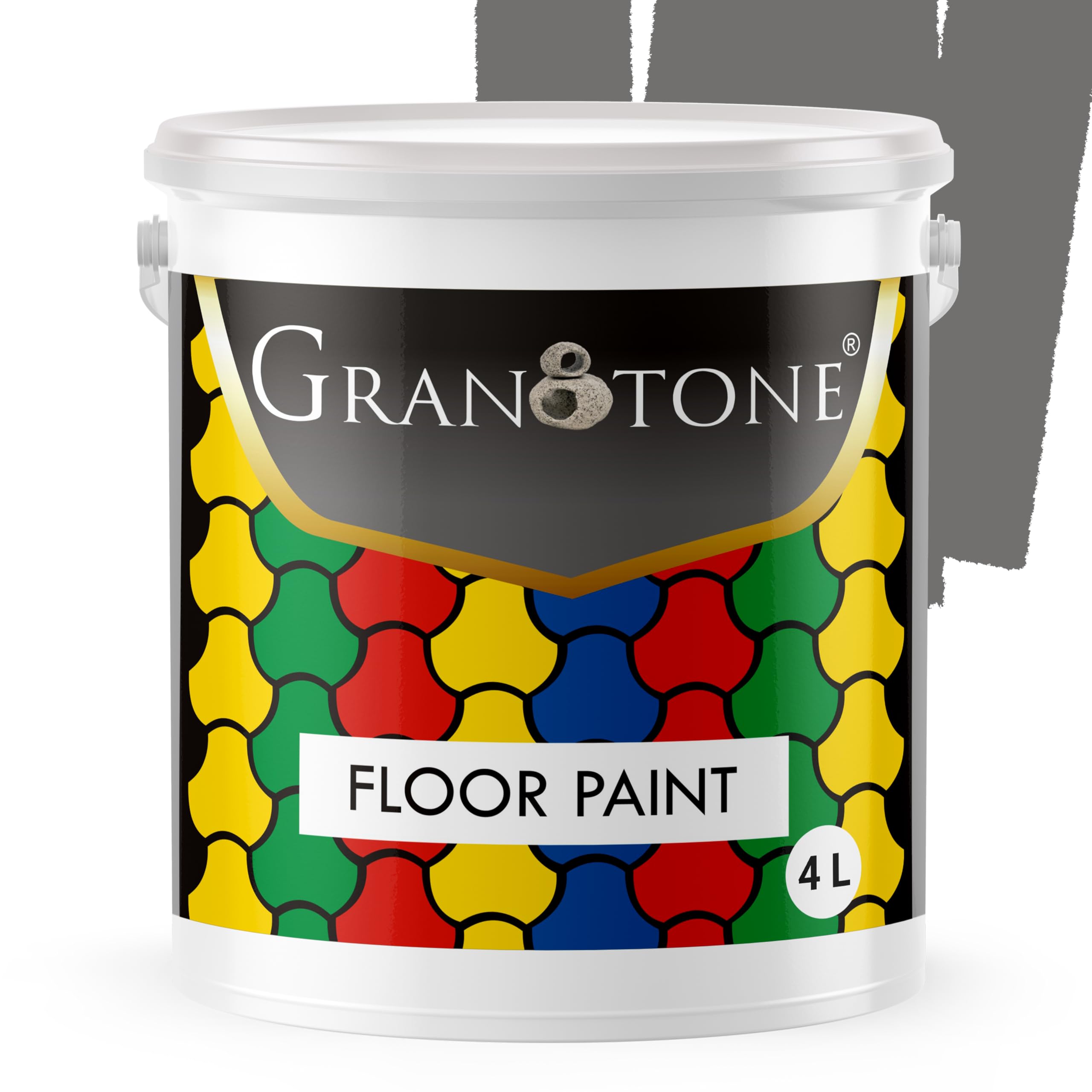 GRANOTONE Floor Paint, Polyurethane and Acrylic Polymer-based Concrete Sealer and Floor Paint, Soft Sheen Finish Floor Coating Paints, Anti-slip, Thick & Durable, Non-toxic, 4 L, Space Grey