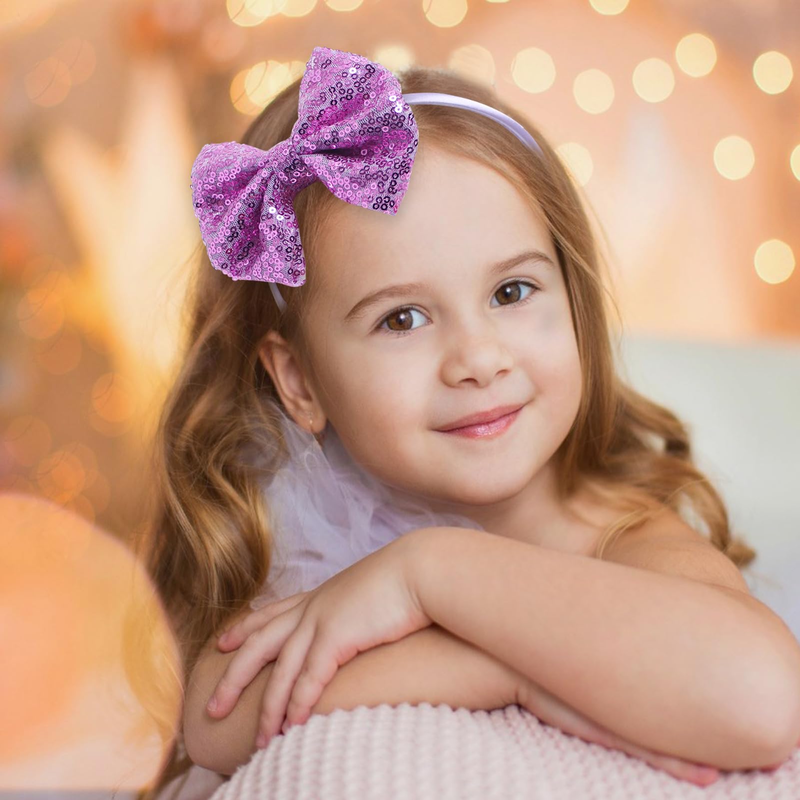 1503 Sparkly Sequin Hair Bow Headbands Fashion Glitter Cute Boutique Ribbon Amazon.com : Zolyco Sparkle Glitter Sequin Bow Headband for  main image 3