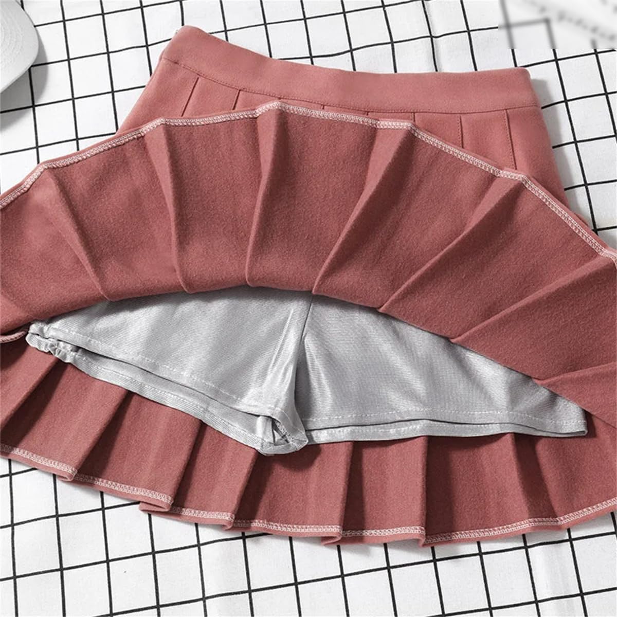 Gonne da Donna con Pantaloncini Mini Gonna A Pieghe A Trapezio