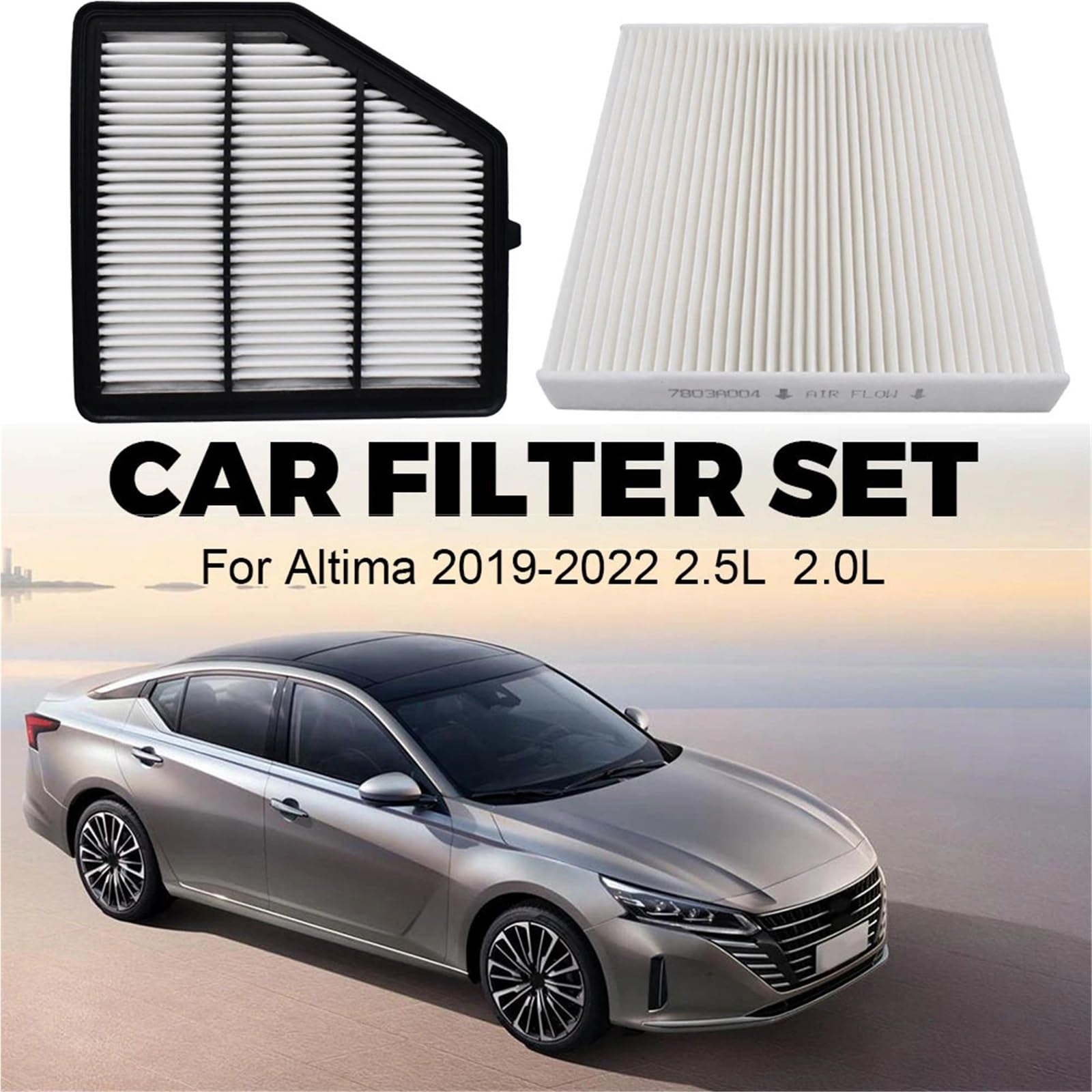 Filtr powietrza samochodu Zestaw filtrów powietrza kabinowego silnika pasujący do Nissana Altima 2019-2022 2.5L 2.0L Akcesoria zamienne 272775NA1A Filtr zamienny