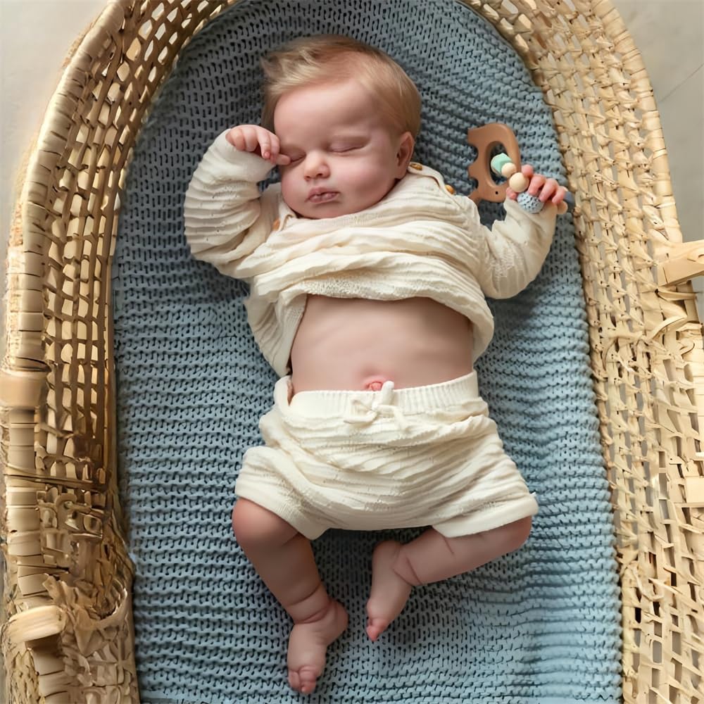 Bambole Reborn Femmina 19 pollici Bambole Reborn Realistica Lavabili a Mano corpo in Vinile Morbido Sembra un vero Bambino Occhi Chiusi Originali