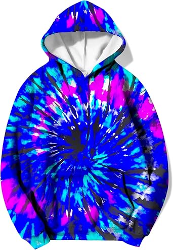 Kids Tie Dye Hoodie with Kangaroo Pocket Size 4-10