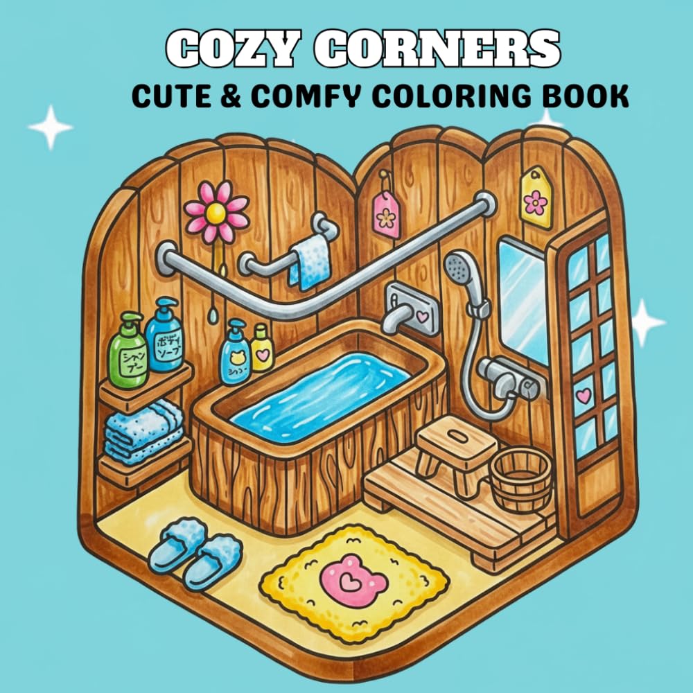 Cozy Corners: Coloring Book Cute & Comfy Spaces for Adults