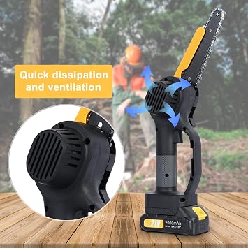 2-in-1 Cordless Pole Saw & Mini Chainsaw, 21V 800W Brushless Electric Chain Saws with 2 Battery & 1 Charger, 4.9-7.5ft Battery Powered Pole Saw for Tree Pruning, Operating Time 60-120 Minutes