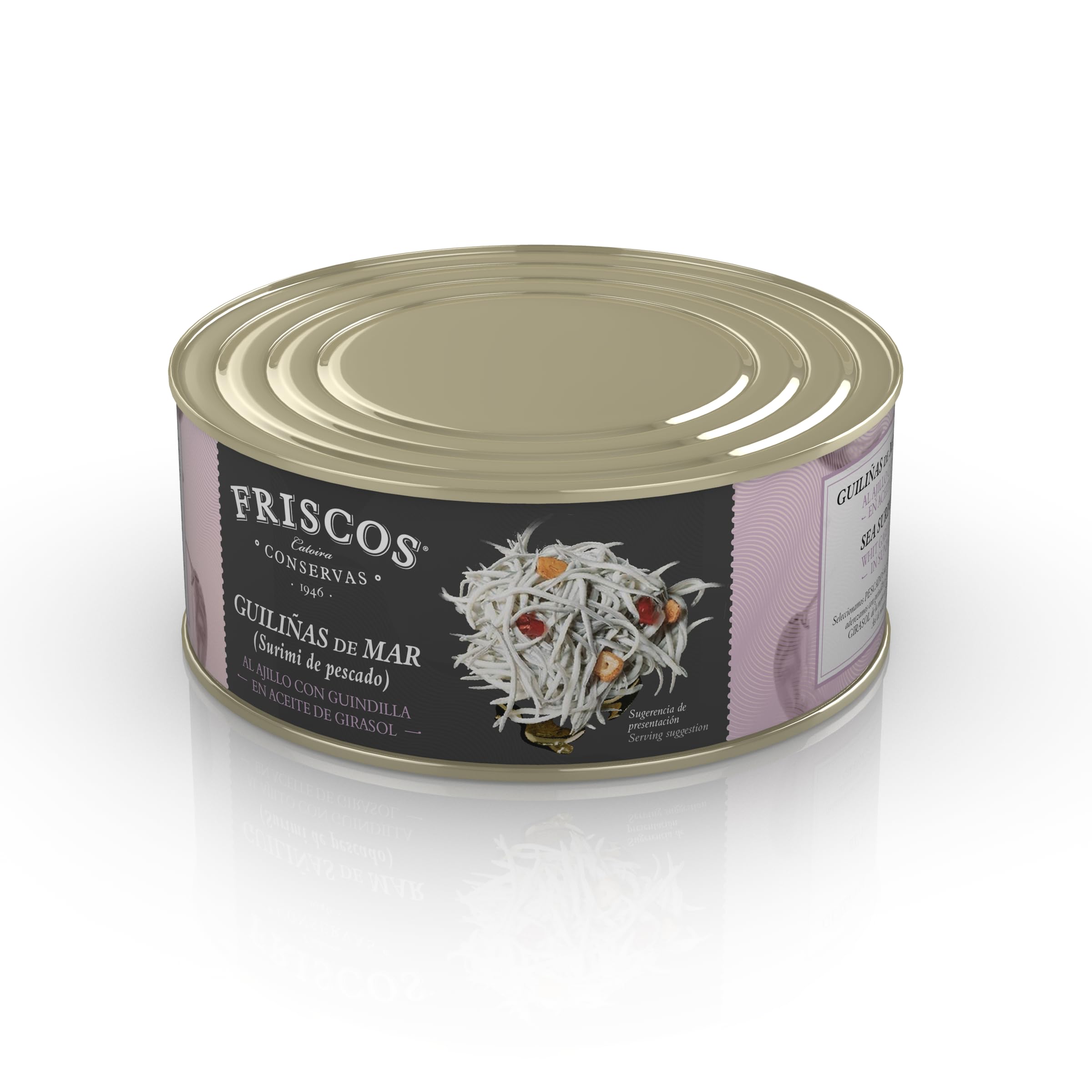 FRISCOS Guliñas de Mar al ajillo con Guindilla Friscos en Aceite de Girasol lata 900gr