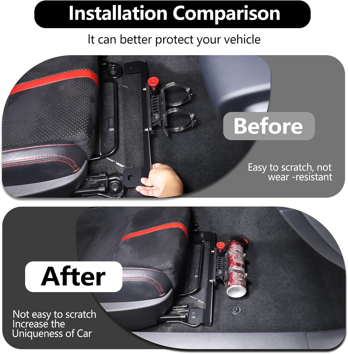 Car fire Extinguisher mounting Bracket Compatible with Toyot@ 86/Subaru BRZ 2012-2020 Fire Extinguishing Installer Under Passenger Seat Quick Release Adjustable Fire Bracket Accessories