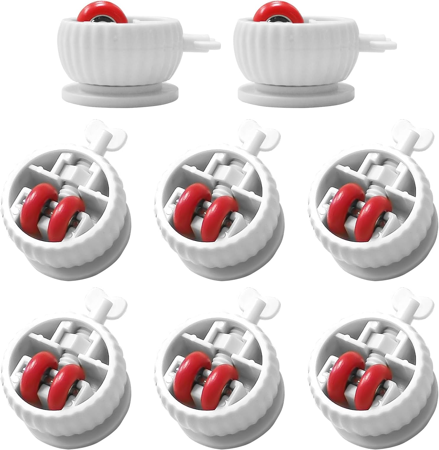 Self Adhesive Caster Wheels, 8 Pcs 360°Rotation Mini Caster Wear-Resistant Wheels with Ball Bearings, Thickened Silent and Durable Roller for Furniture Appliances, Support 120KG(White)