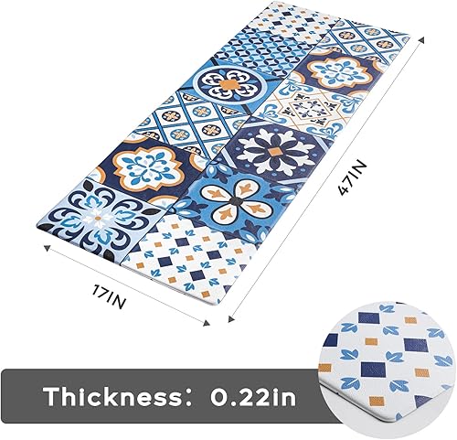 Miniatura 28 de Ashler - Tapetes de cocina acolchados antifatiga, antideslizantes, impermeables, tapete ergonómico de espuma cómoda para cocina, oficina, suelo