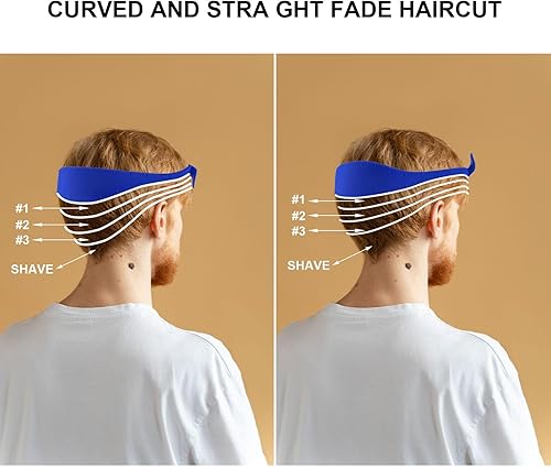 Miniatura 7 de Plantilla de afeitado de escote y guía de corte de cabello, banda de corte de pelo curvada de silicona para corte de pelo DIY creando línea de