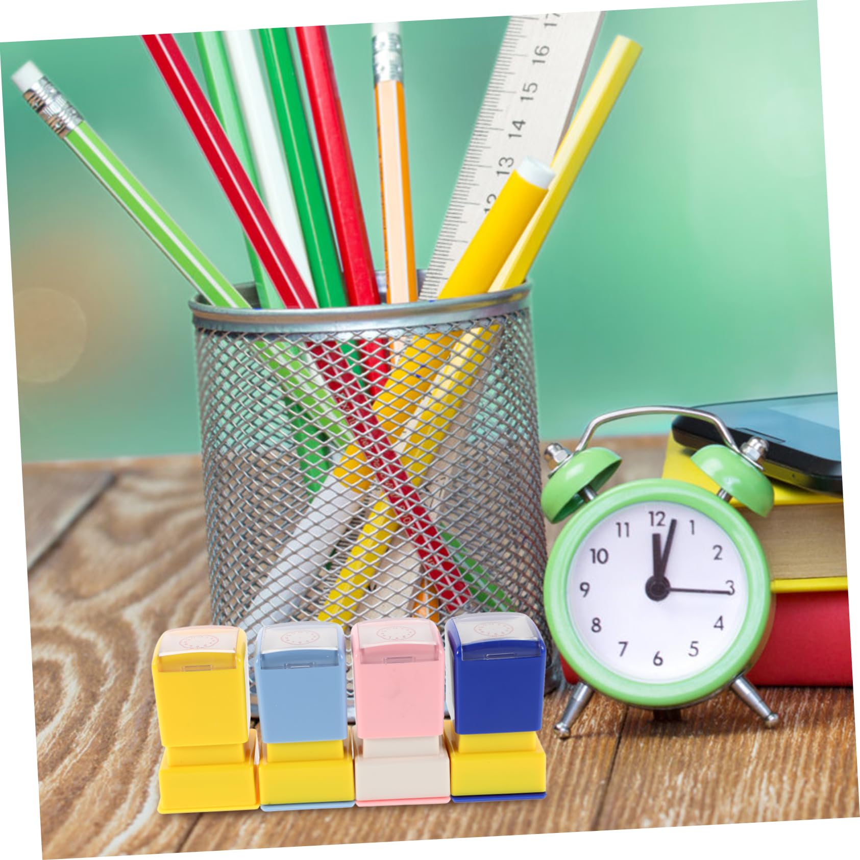 HANABASS 8 Timbri Didattici per Strumenti Educativi per Insegnamento del Giochi Creativi e Riconoscimento Orario per Scuola e Casa Stampe Colorate Coinvolgenti