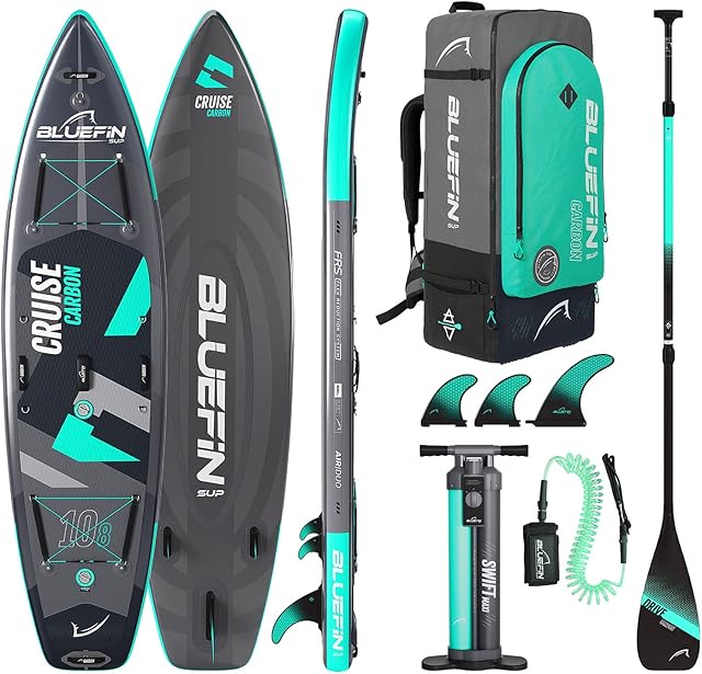 Bluefin SUP Cruise Carbon 10'8 Inflatable Paddle Board Adult SUP board Bluefin SUP Cruise Carbon 10'8 SUP Paddleboard Package Portable & Travel safe Carbon Paddle Board Accessories included
