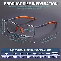 Vista 3 de 4 Pack Progressive Multifocus Reading Glasses for Men Women TR90 Sports Style Anti-Blue Light Computer Readers Negro