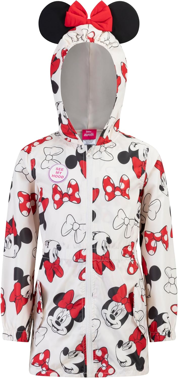 Amazon.com: Disney Minnie Mouse Girls Water Resistant Windbreaker ...