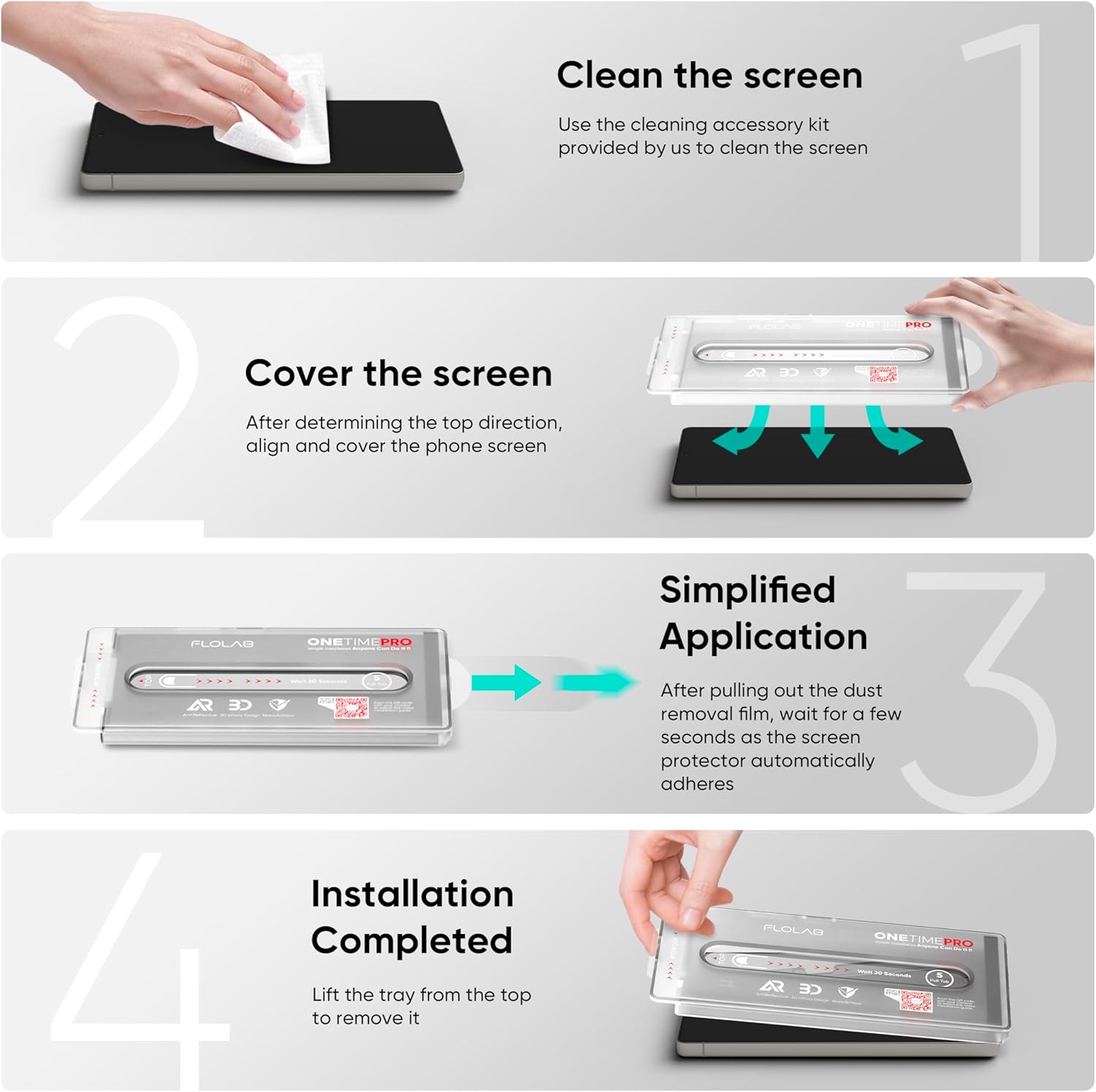 FLOLAB NanoArmour ONETIME PRO for Samsung Galaxy S25 Ultra 3D Screen Protector Anti Reflective Tempered Glass PolarSpectra Anti-Rainbow, Edge to Edge, Fingerprint ID Compatible, Easy to Install