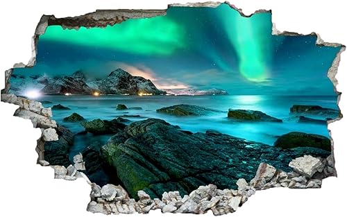 Miniatura 13 de Decoración de pared 3D de paisaje 3D, calcomanía de pared extraíble para habitación, palmeras, calcomanías de pared para niñas, niños, guardería,