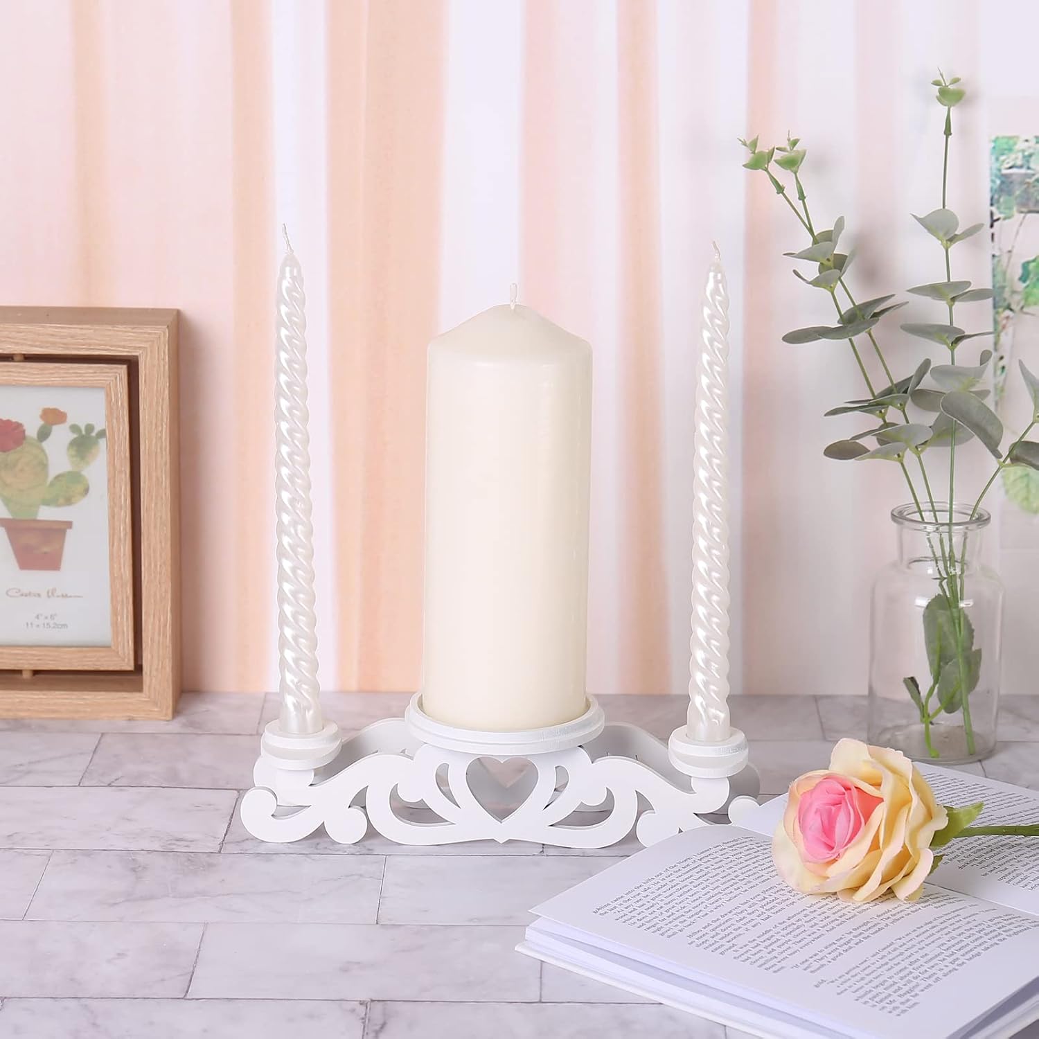 Unity Candle Holder-Unity Candles Stand for Wedding Ceremony Set-Pillar Candle Holders for Weddings Centerpiece Decoration(Candles not Include)