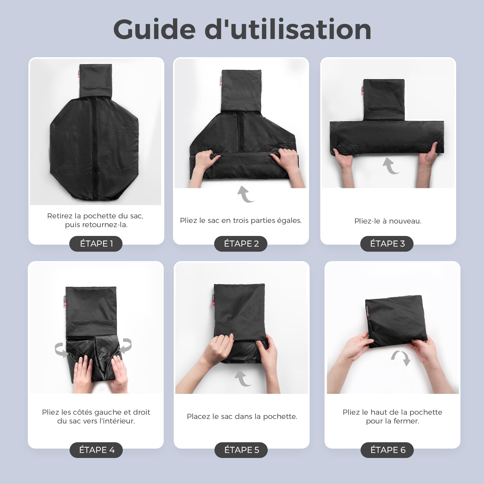 pack all Sac de Voyage Pliable 45 L, Léger et Résistant à l'eau, Noir | Sac de Voyage Week-end en Nylon Anti-Déchirure, Fermetures Éclair YKK Fluides, Ultra Léger et Portable, Coutures Renforcées