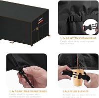 Husă pentru canapea de grădină în formă de L HEIMUNI, impermeabilă, rezistentă la UV, hidrofobă, protecție pentru mobilier din ratan cu șnur de strângere, 286x222x90x80/65 cm 5