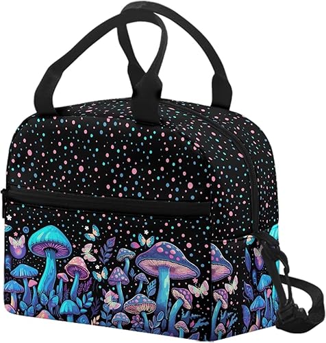 Vista 8 de doginthehole Bolsa de almuerzo portátil de teñido anudado azul, bolsa de almuerzo, organizador reutilizable, hielera para adultos, al aire libre