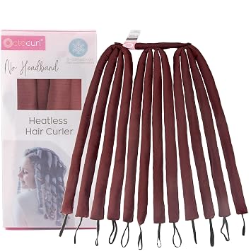 Octocurl No Headband Heatless Curlers for Medium to Thin Hair Lightweight Curling System for Controlled, 360 Heat-Free Curls