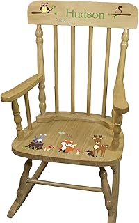 MyBambino Personalized Natural Childrens Rocking Chair (Woodland Animal)