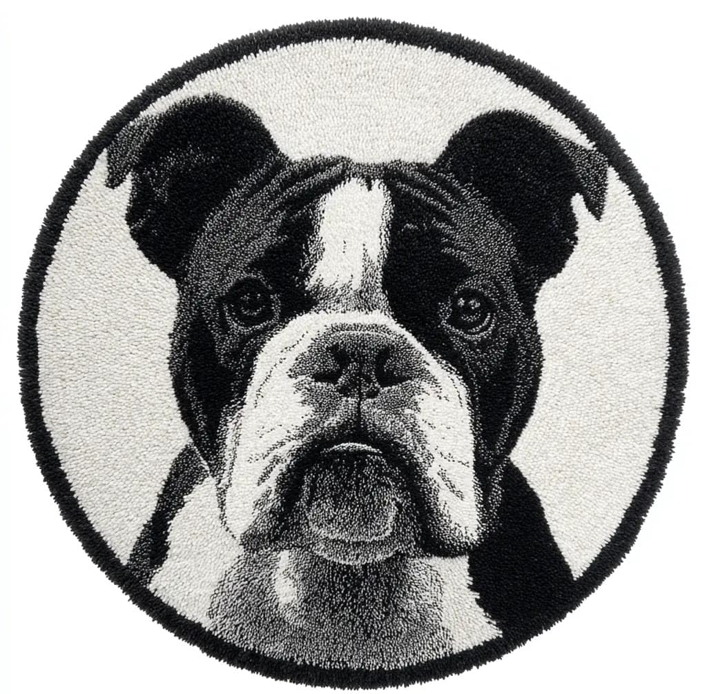 Kitquiver Latch Hook Craft Kit Rug Animal Dog 50X50Cm