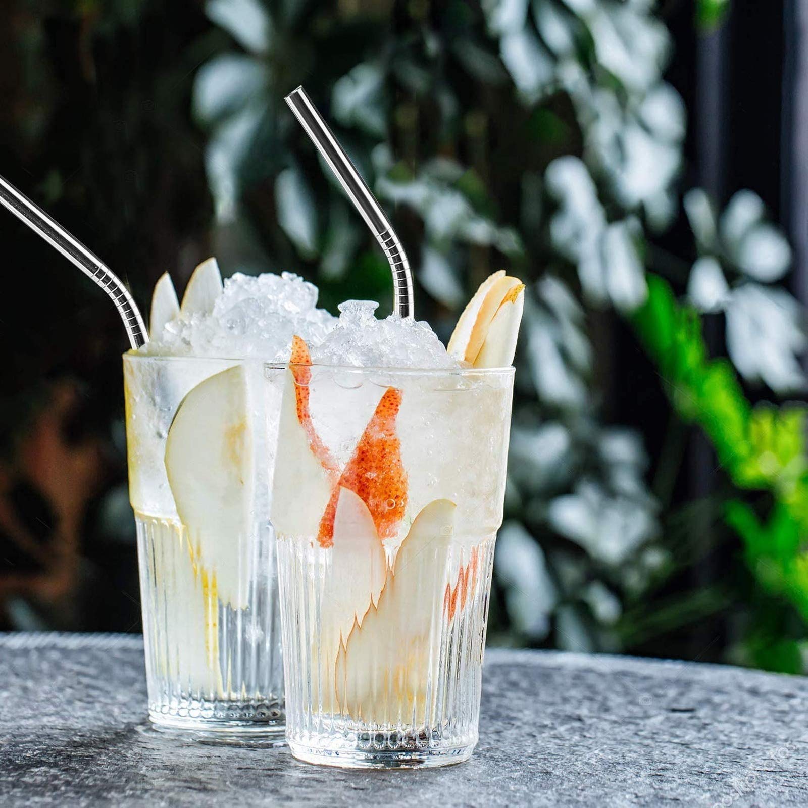 10 Cannucce In Acciaio Inossidabile Riutilizzabili (26,7 Cm): 5 Dritte E 5 Curve Con 2 Spazzole - Ecologiche Per Bevande E Cocktail