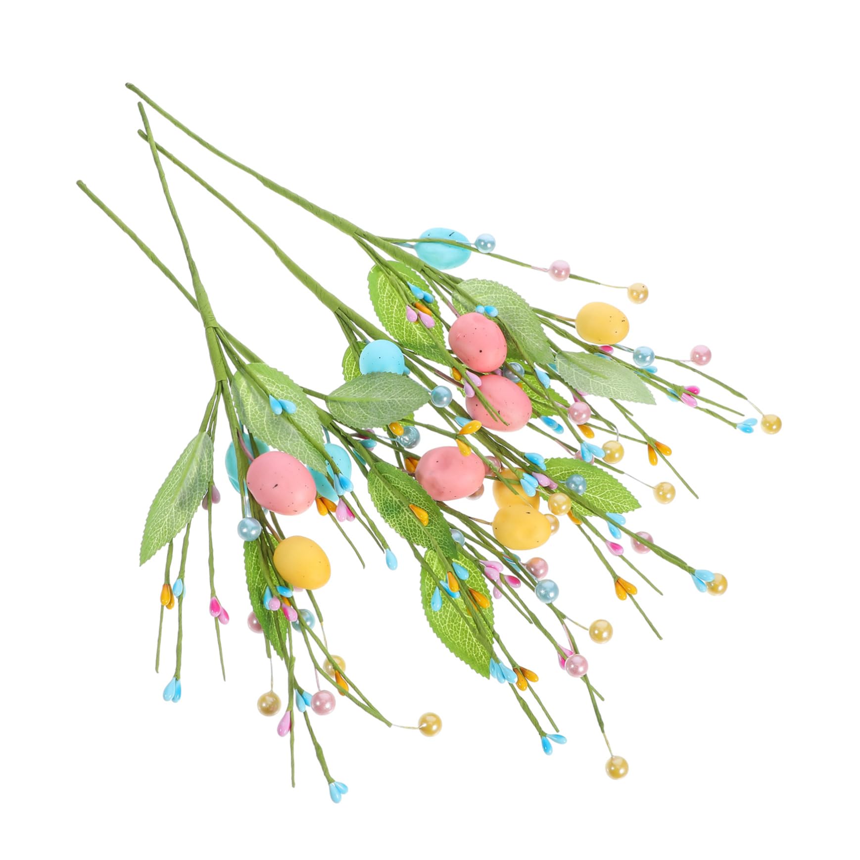 PRETYZOOM 16stücke Künstliche Ostereier Stängel Mit Kunstbeeren Bunte Dekoration Für Vasen Frühlingsarrangements Und -projekte Zur Osterfeier