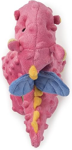 Vista 73 de goDog - Dragón de juguete, grande, resistente, con tecnología Chew Guard, de felpa, color rosa Rosado