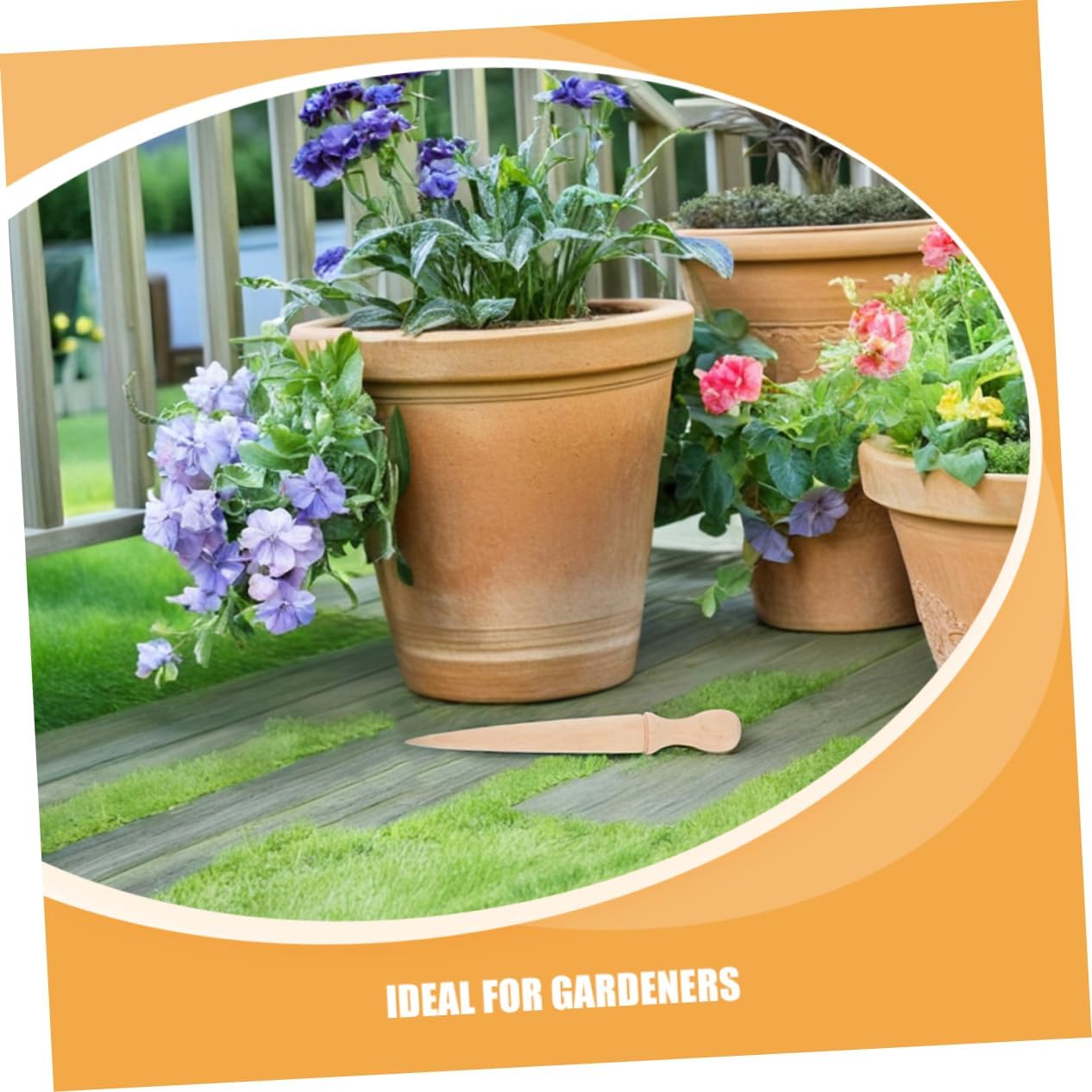 6pcs Wooden Handled Garden Digger Comfortable Grip Soil Puncher for Effortless Planting and Gardening Tasks Wooden Garden Tool for Gardeners and Enthusiasts