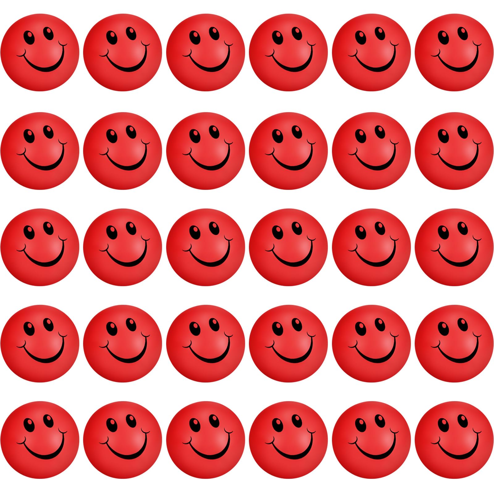 Blulu 30 Pieces Smile Funny Face Stress Balls, Mini Foam Ball, Stress Relief Smile Balls for School Carnival Reward, Valentine Party Bag Gift Fillers