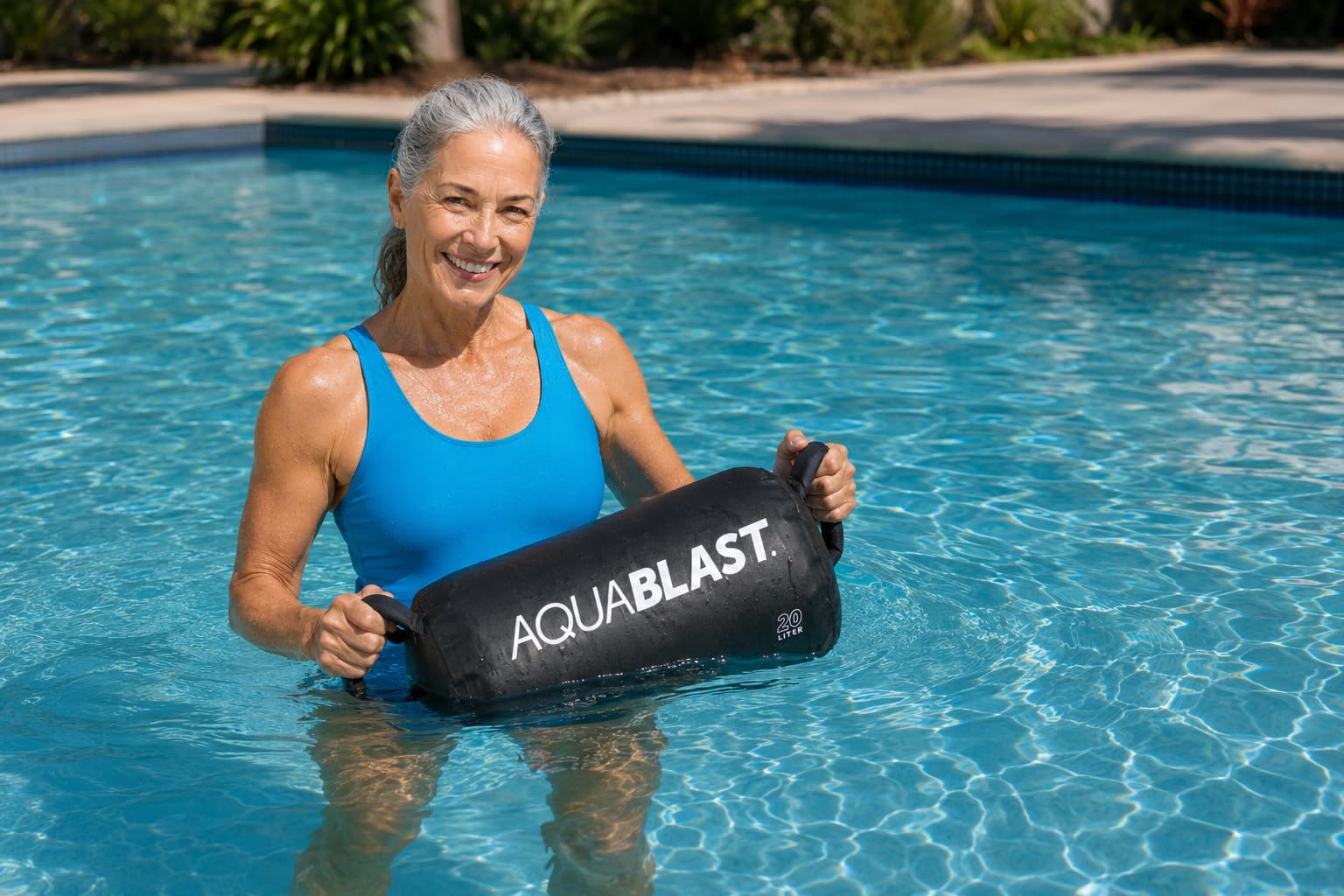 Portable Fitness and Punching Bag for Pools &amp; Swim Spas | Full-Body, Low-Impact Water Resistance Workout | Quick 30-Second Set-Up | Compact &amp; Travel-Friendly