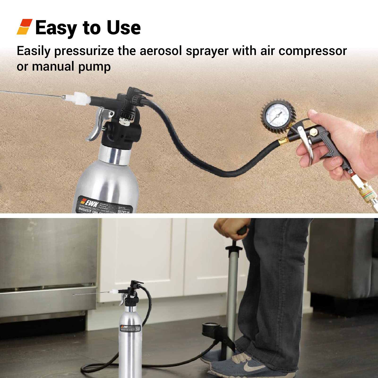 EWK Aerosol Refillable Spray Can Aluminum Compressed Air Bottle